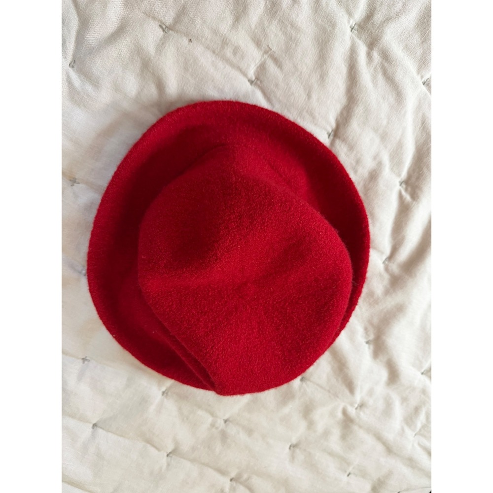 J.Crew Red Wool‎ Cloche Bucket Hat One Size Style 61303 Vintage Inspired